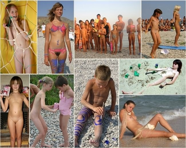 Nudism beauty photos - Young child gets painted [ギャラリーヌーディズム]